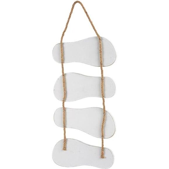 Wooden Beach Wall Hanging Decor Sign, Flip Flop Beach Decorations for Home - Picture 7 of 8